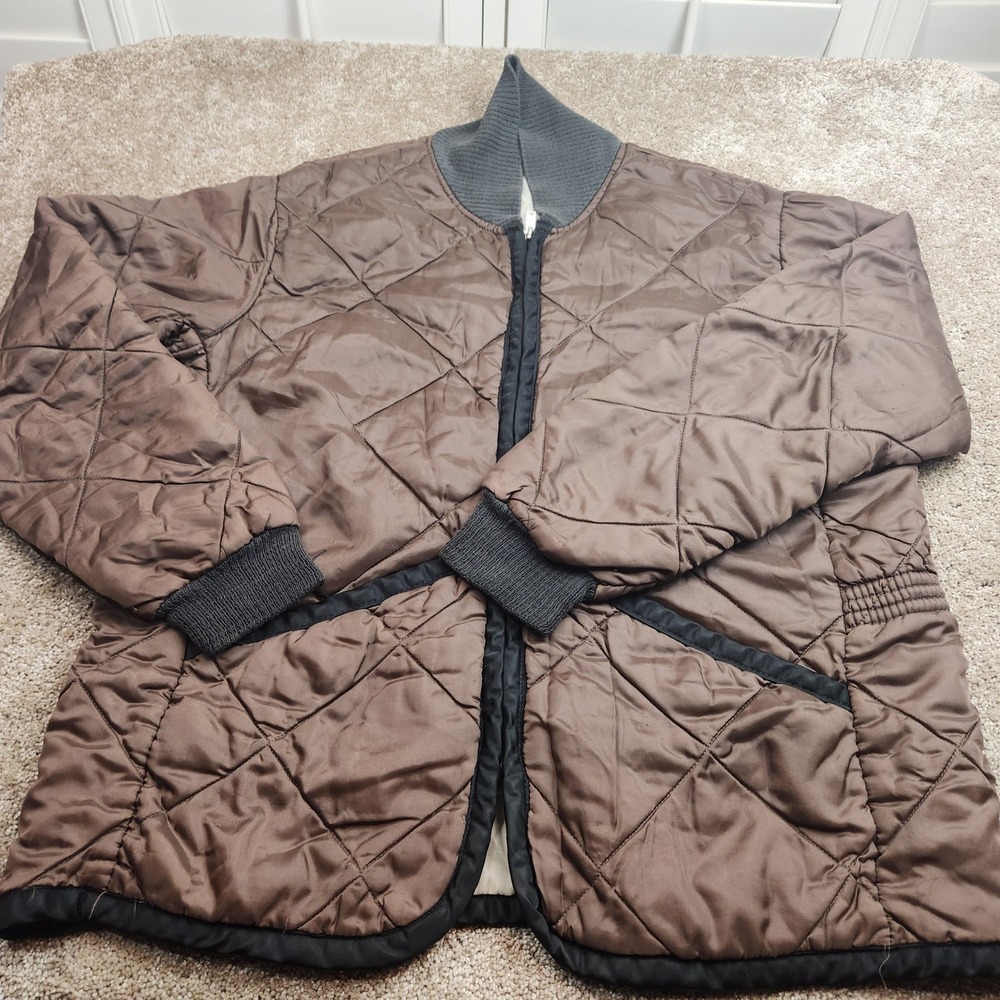 Vintage Ted Williams Sears Brown Quilted Zip Jacket Mens Large 42-44 Workwear